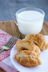 Croissants and a cup of milk