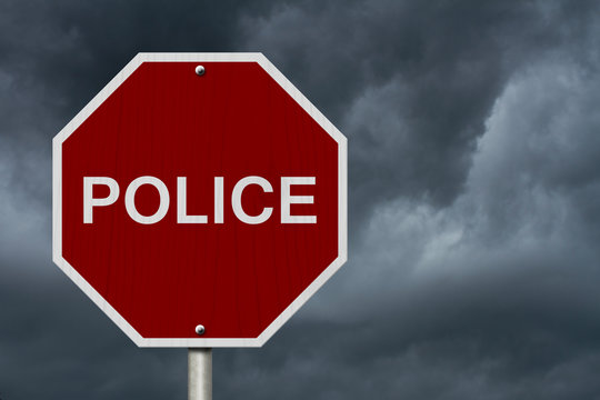 Stop Police Road Sign