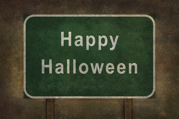 Scary Happy Halloween roadside sign