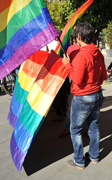 Participantes en el Día del Orgullo Gay