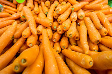 Carrots on the supermarket display