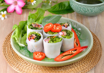 vegetable spring rolls ,healthy food