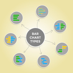 Mind map bar chart types - Set of Infographic Elements