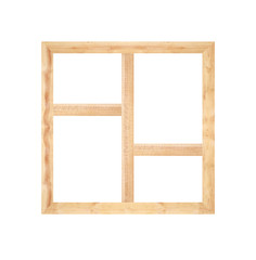 wooden pallet frame isolated on white.