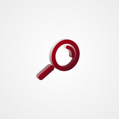 Magnifying Glass Red 3d  illustration