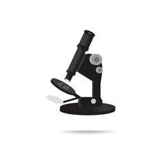 Black microscope. Vector illustration on isolated background