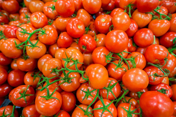 Tomatoes on the supermarket display