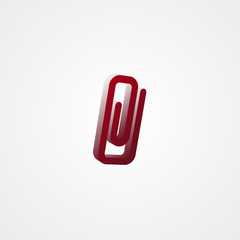 Paper Clip Red 3d  illustration