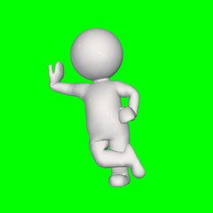 3D people - lean 3 - green screen