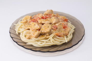 Фрикасе со спагетти.