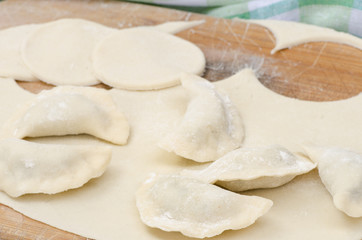 Fototapeta na wymiar raw dumplings