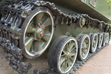 Fototapeta na wymiar Russian tank caterpillar track