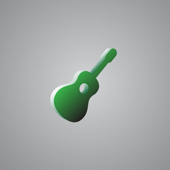 Guitar Green 3d  illustration