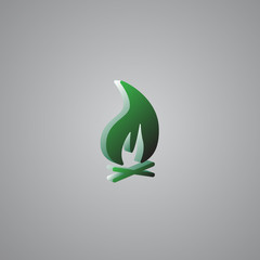 Bonfire Green 3d  illustration