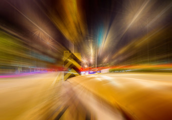 Long exposure traffic scene of Thailand