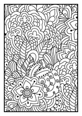 Sewing fabric with Black and white background for coloring book ...
