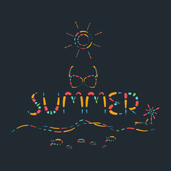 Abstract summer time colorful creative vector