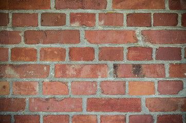 Vintage red brick wall