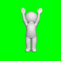 3D people - cheer 1 - green screen