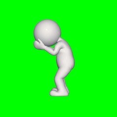 3D people - cry 3 - green screen