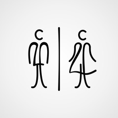 WC Piktogramm Mann Frau