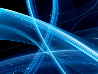 Blue glowing curves