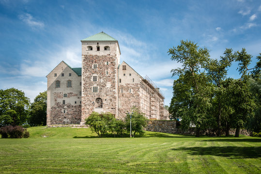 Turku Castle On Bright Summer Day.