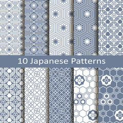 set of ten japanese patterns