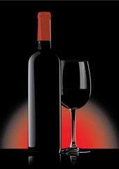 Wine bottle and Glass