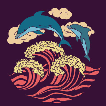 recommend clip art: dark purple dolphin icon