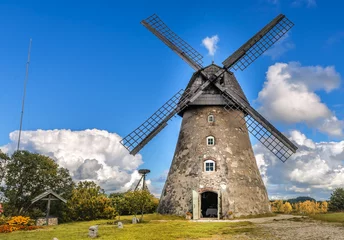 Papier Peint photo autocollant Moulins Old windmill by summer day