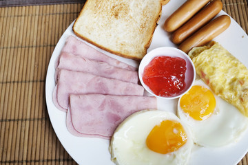 Breakfast set in the dish