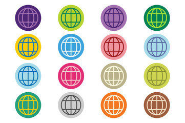 Globe Earth logo vector icon set
