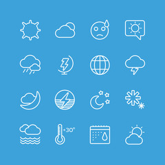 Weather icons outline set