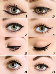 Collage with beautiful female eyes