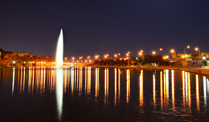 The fountain near Cathedral of Santa Maria of Palma in Palma de Mallorca © slava296