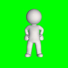 3D people - stand 5 - green screen