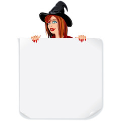 Beauty Witch with Paper Scroll