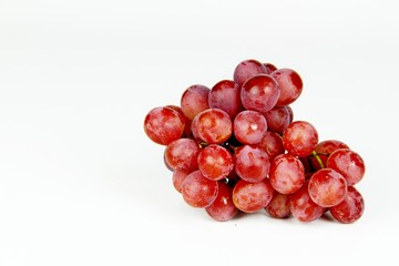 red grapes with isolated on white