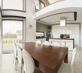 Dining area and open kitchen