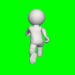 3D people - walk 5 - green screen