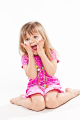 little girl are smiling 