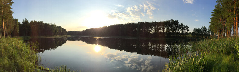 Forest lake in Belarus