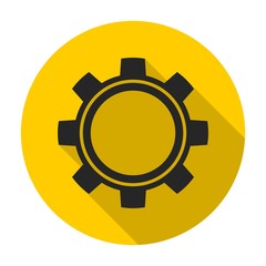 Gear icon with long shadow