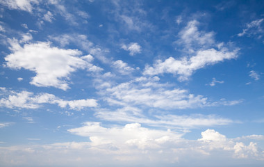 Naklejka na ściany i meble Natural cloudy sky. Background photo texture