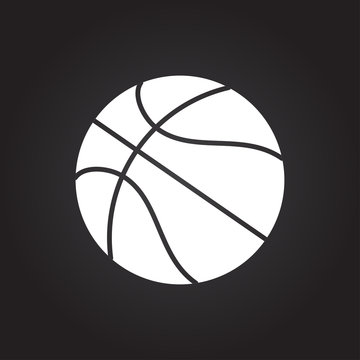 white basketball on black background clip art preview