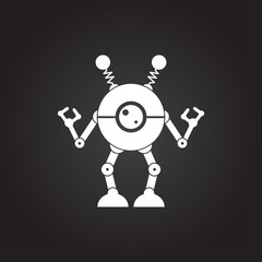 Vector flat color robot toy 