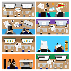Flat Design Illustration Concepts For Business, Team Work