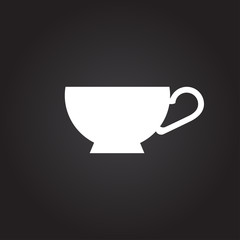 Vector flat color cups on shelf set 