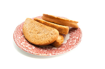 heap of crackers on glass dish